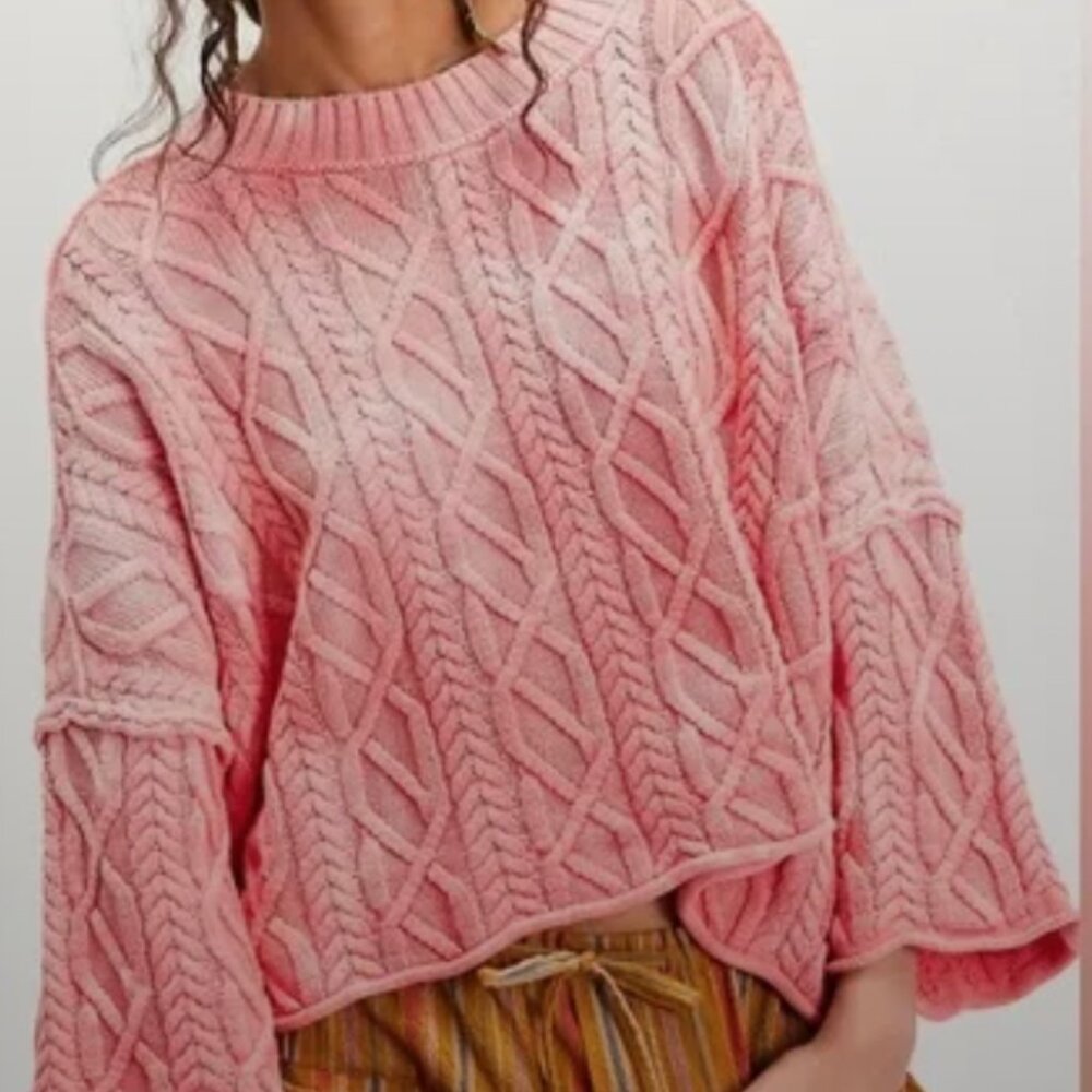Free People Washed Ashore Cable Knit Sweater - NWOT - Size X-Small